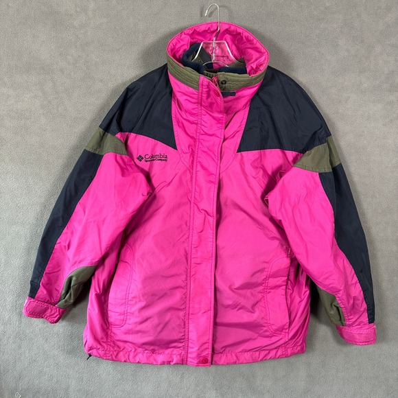 Columbia Womens Bugaboo Jacket M Pink Full Zip Coat Fleece Lined - Picture 1 of 16